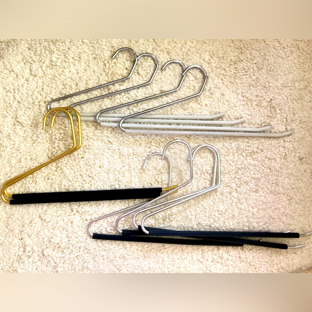 10 Chrome metal pant hangers